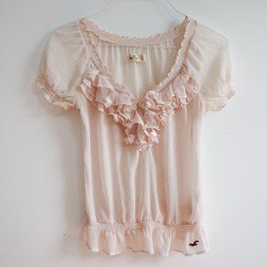 Hollister Blush Blouse with Frill